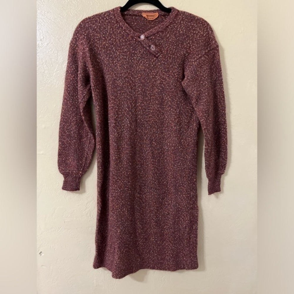 Vintage Missoni Knit Dress Multicolor Geometric Sweater Made In Italy 70’s